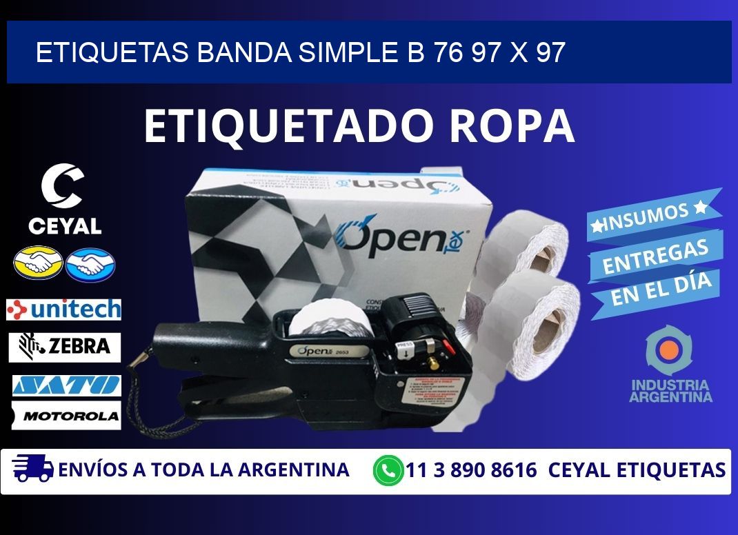 etiquetas banda simple b 76 97 x 97