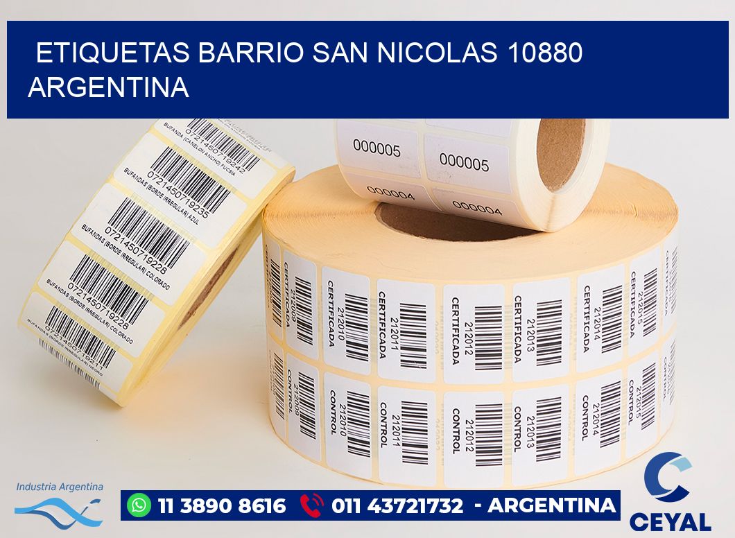 etiquetas barrio san nicolas 10880 argentina
