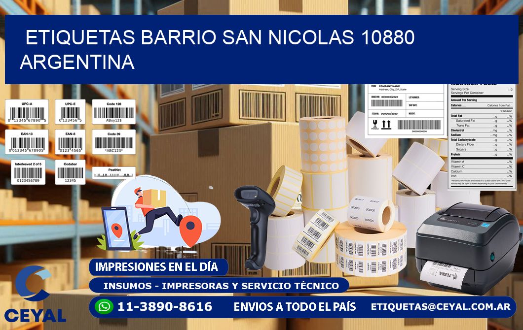 etiquetas barrio san nicolas 10880 argentina