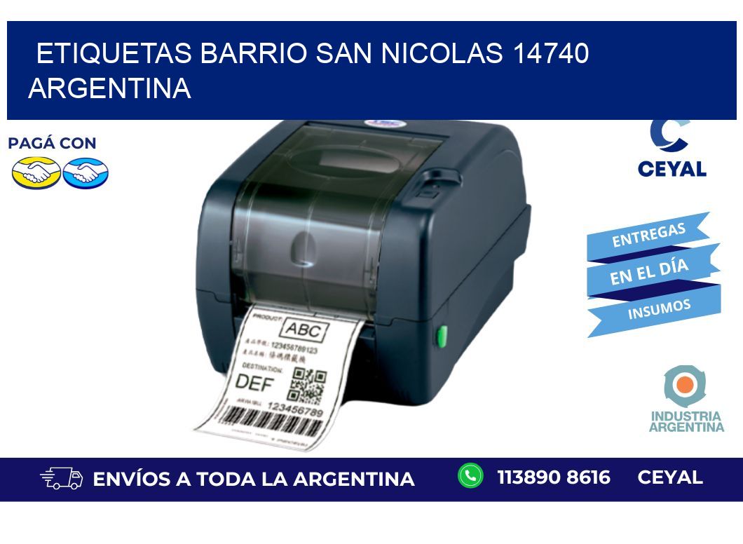 etiquetas barrio san nicolas 14740 argentina