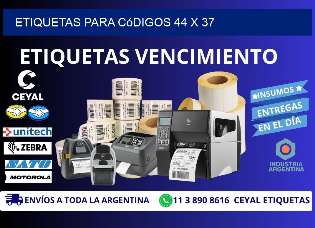 etiquetas para códigos 44 x 37
