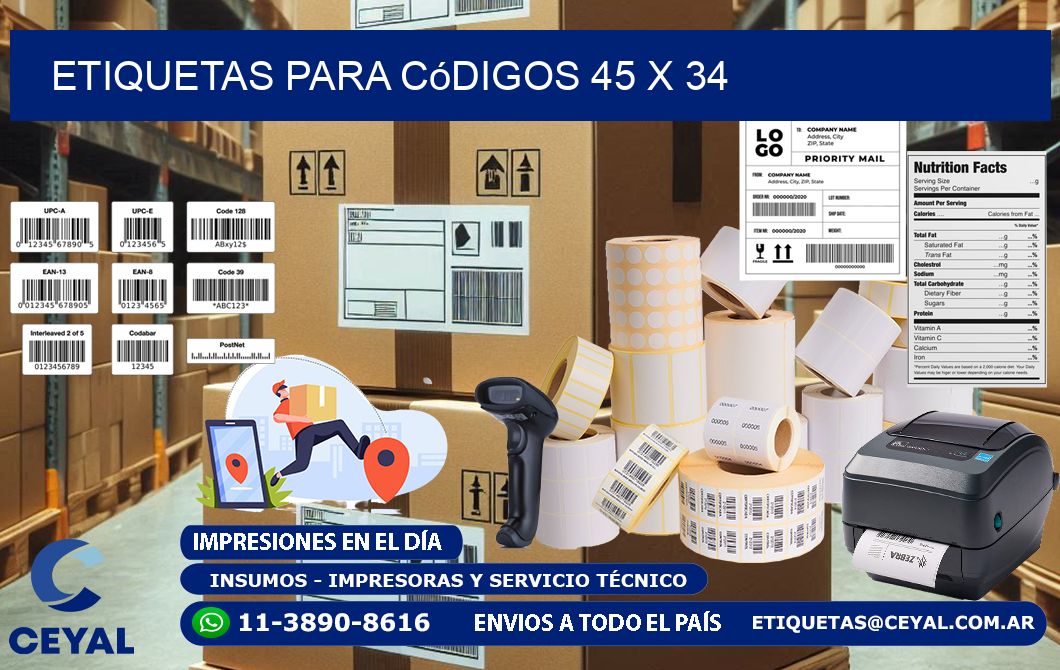 etiquetas para códigos 45 x 34