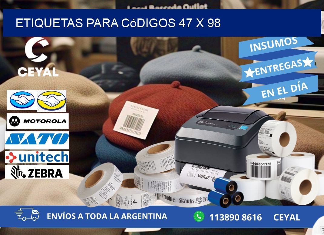 etiquetas para códigos 47 x 98