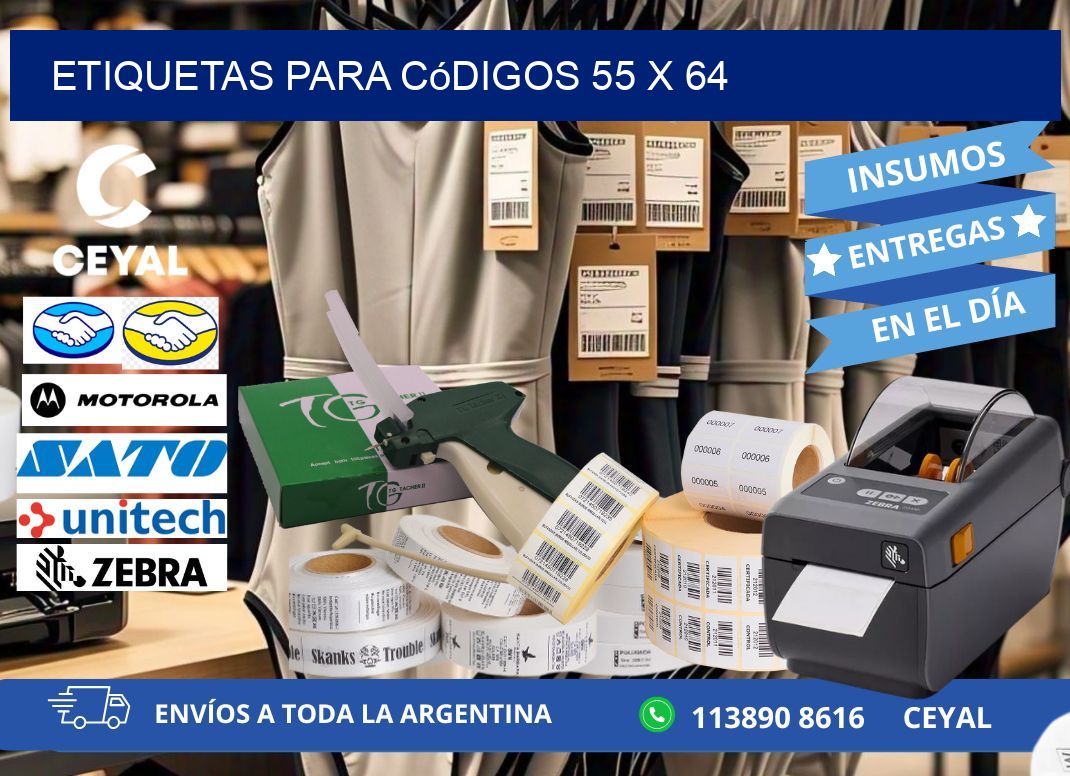 etiquetas para códigos 55 x 64