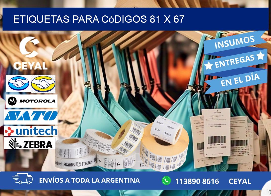 etiquetas para códigos 81 x 67
