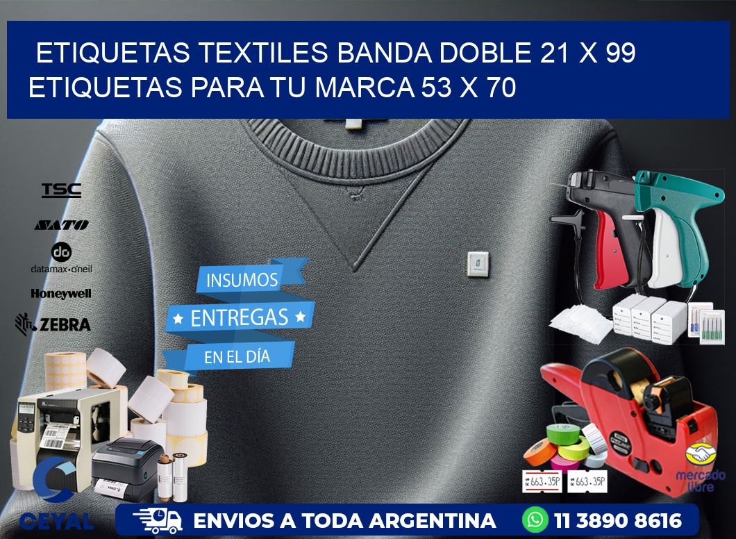 etiquetas textiles banda doble 21 x 99 etiquetas para tu marca 53 x 70