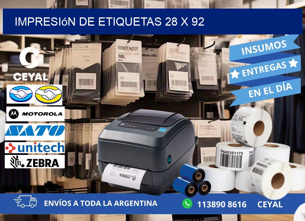 impresión de etiquetas 28 x 92