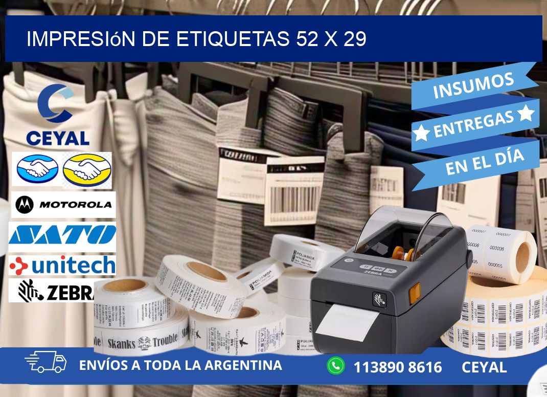impresión de etiquetas 52 x 29