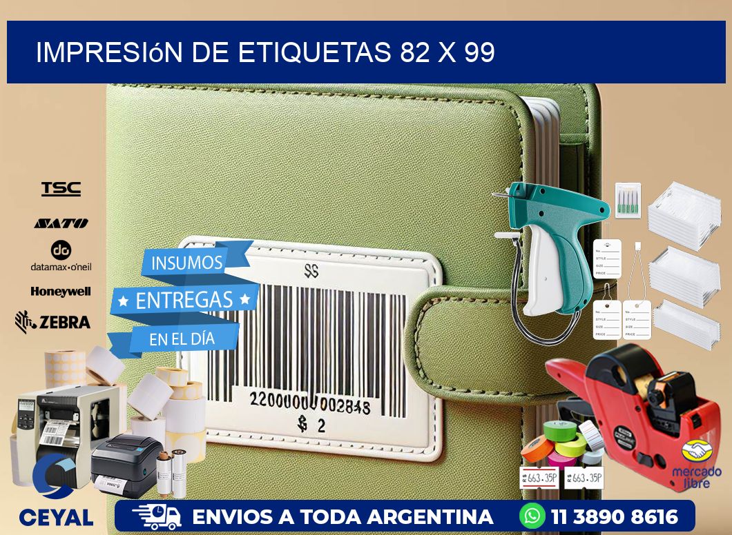 impresión de etiquetas 82 x 99