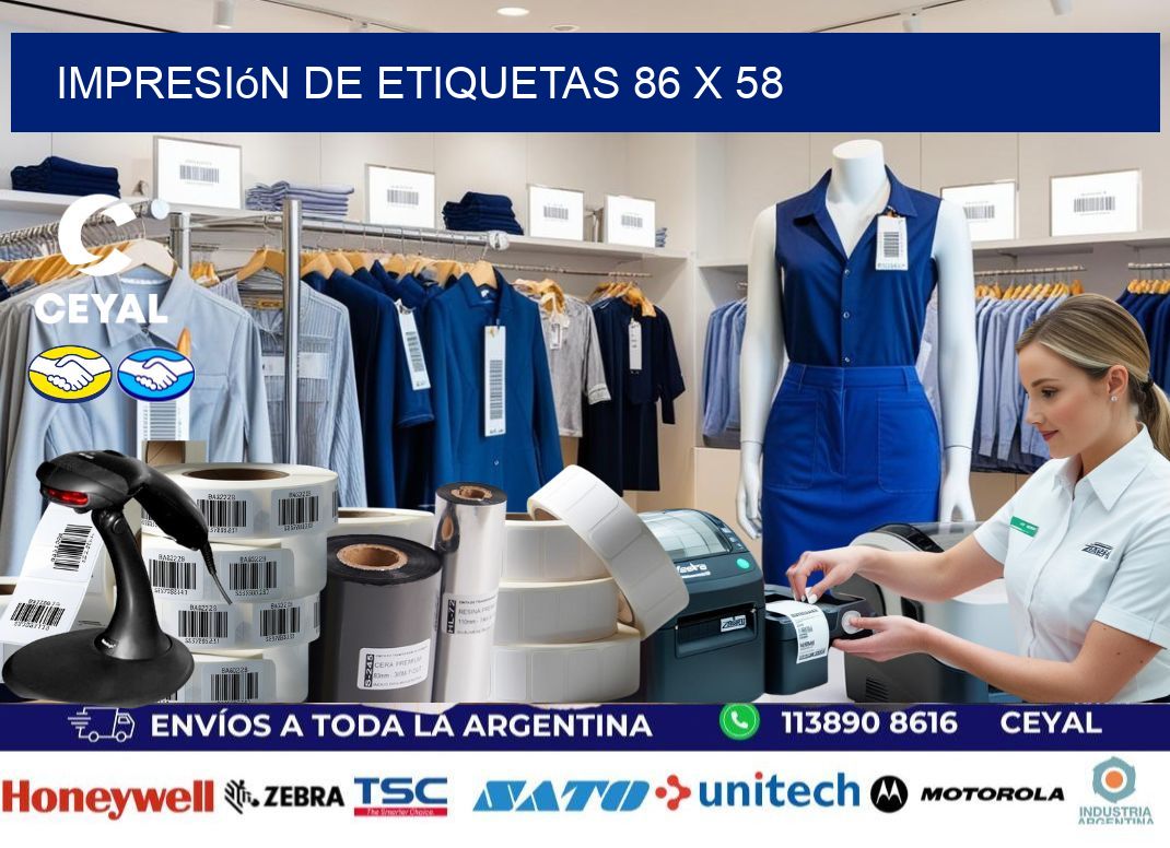 impresión de etiquetas 86 x 58