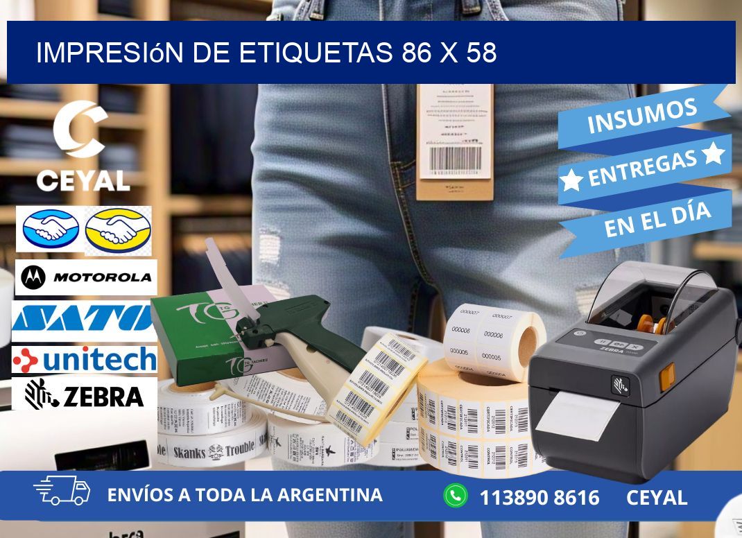 impresión de etiquetas 86 x 58