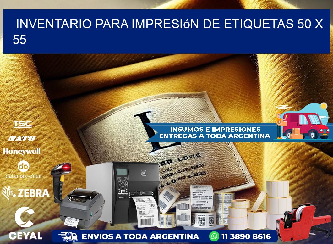 inventario para impresión de etiquetas 50 x 55