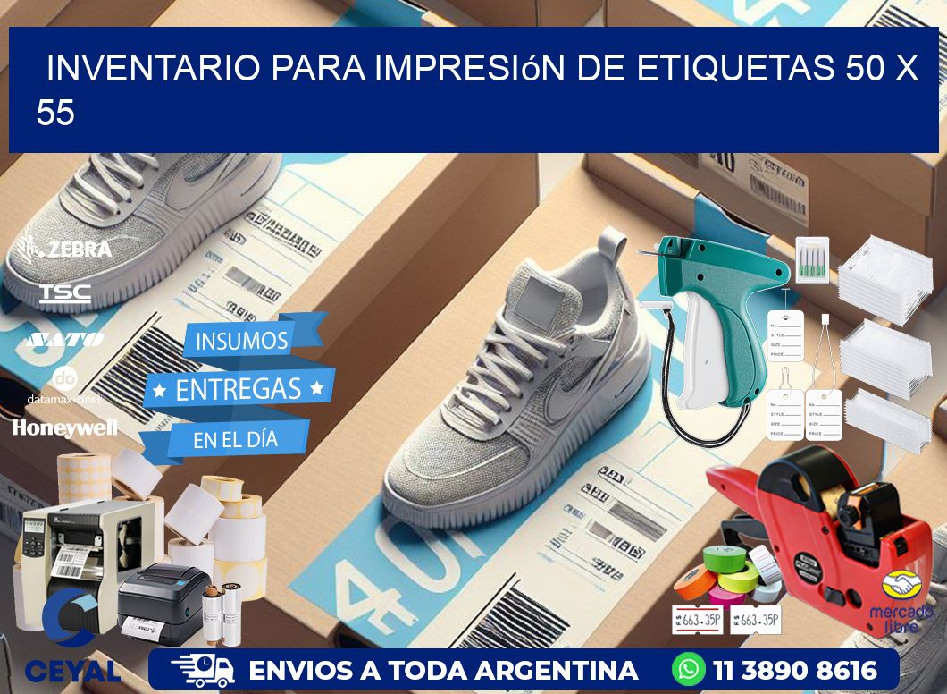 inventario para impresión de etiquetas 50 x 55
