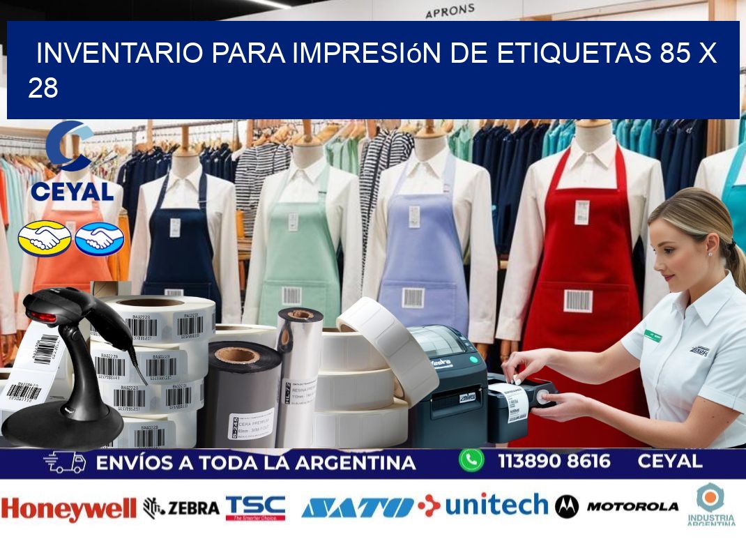 inventario para impresión de etiquetas 85 x 28