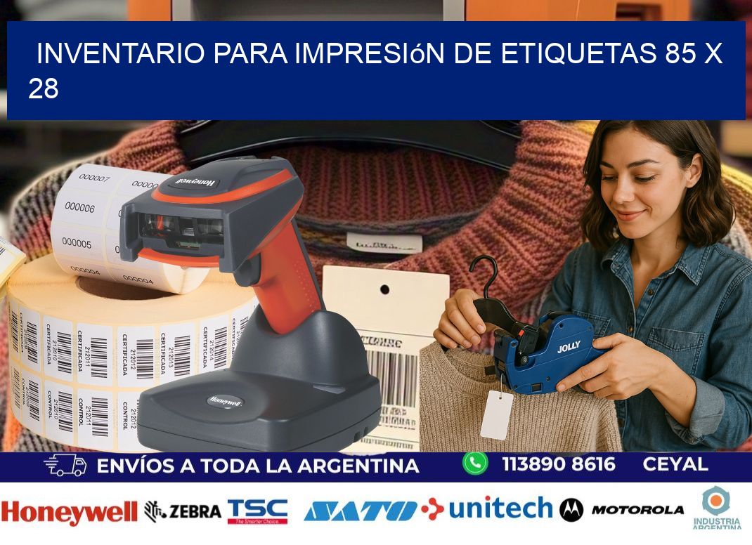 inventario para impresión de etiquetas 85 x 28