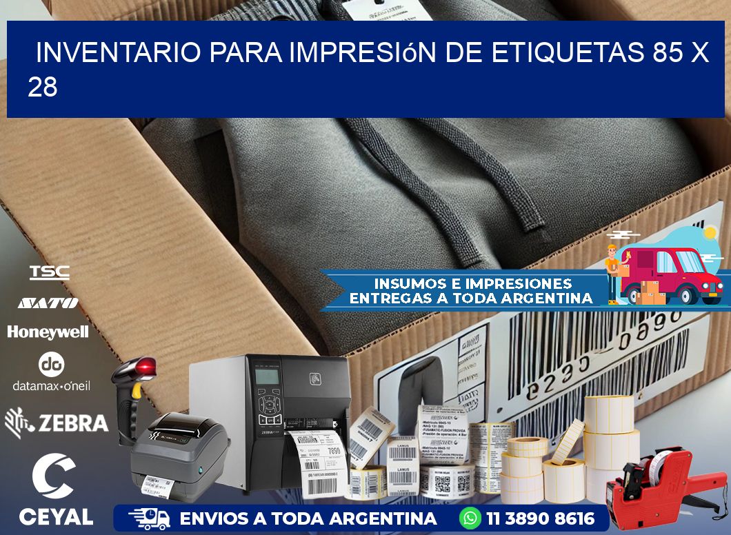 inventario para impresión de etiquetas 85 x 28