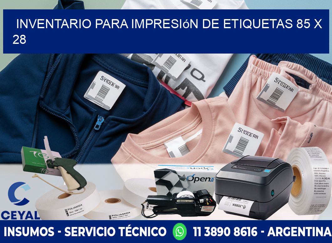 inventario para impresión de etiquetas 85 x 28
