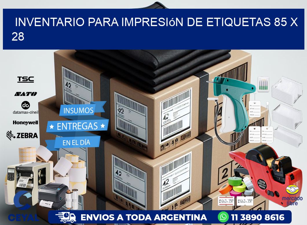 inventario para impresión de etiquetas 85 x 28