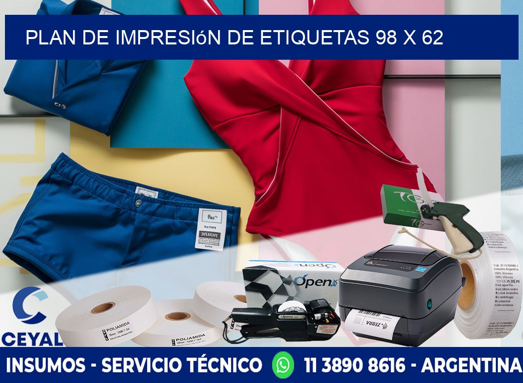 plan de impresión de etiquetas 98 x 62