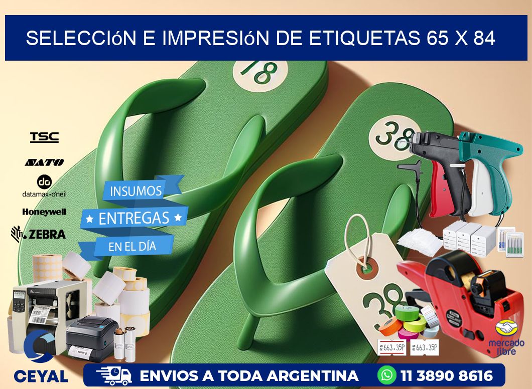 selección e impresión de etiquetas 65 x 84