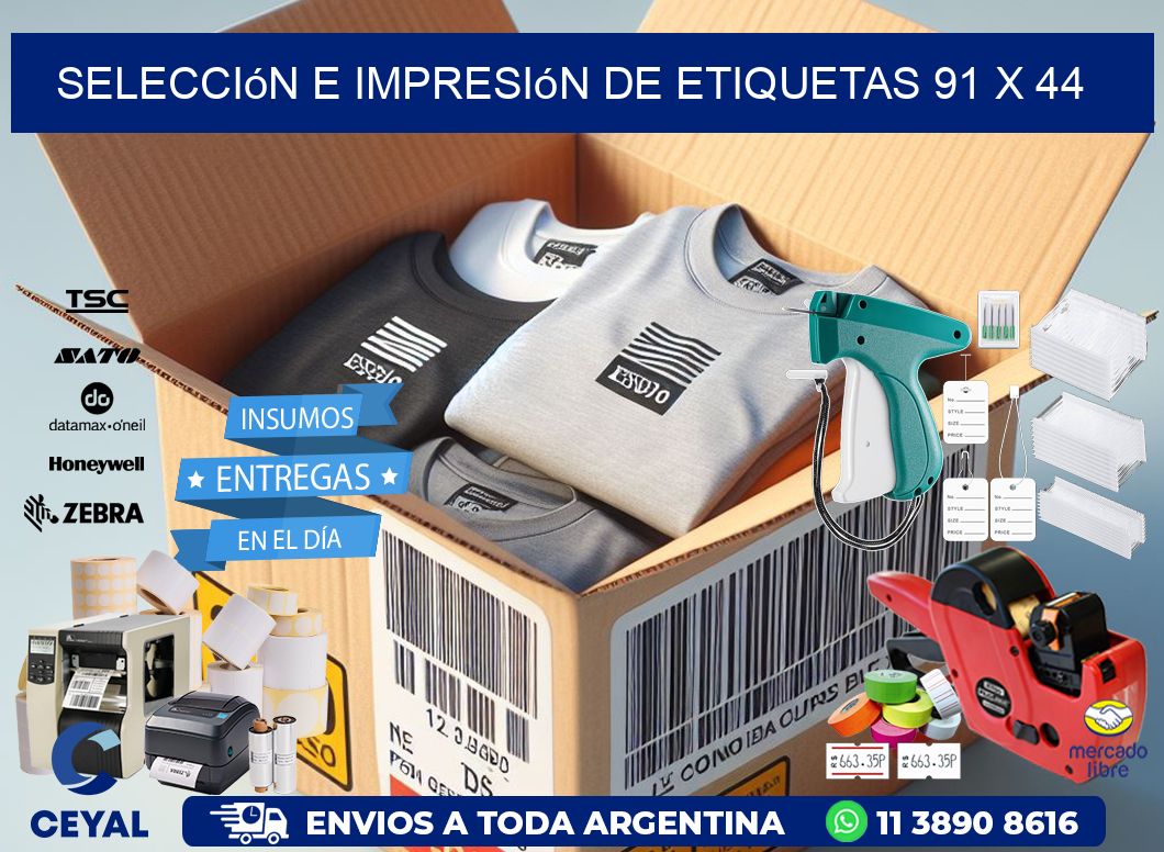selección e impresión de etiquetas 91 x 44