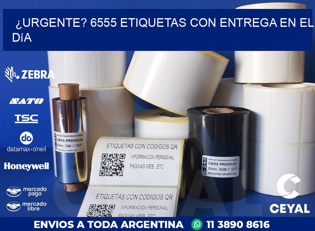 ¿Urgente? 6555 Etiquetas con Entrega en el Día