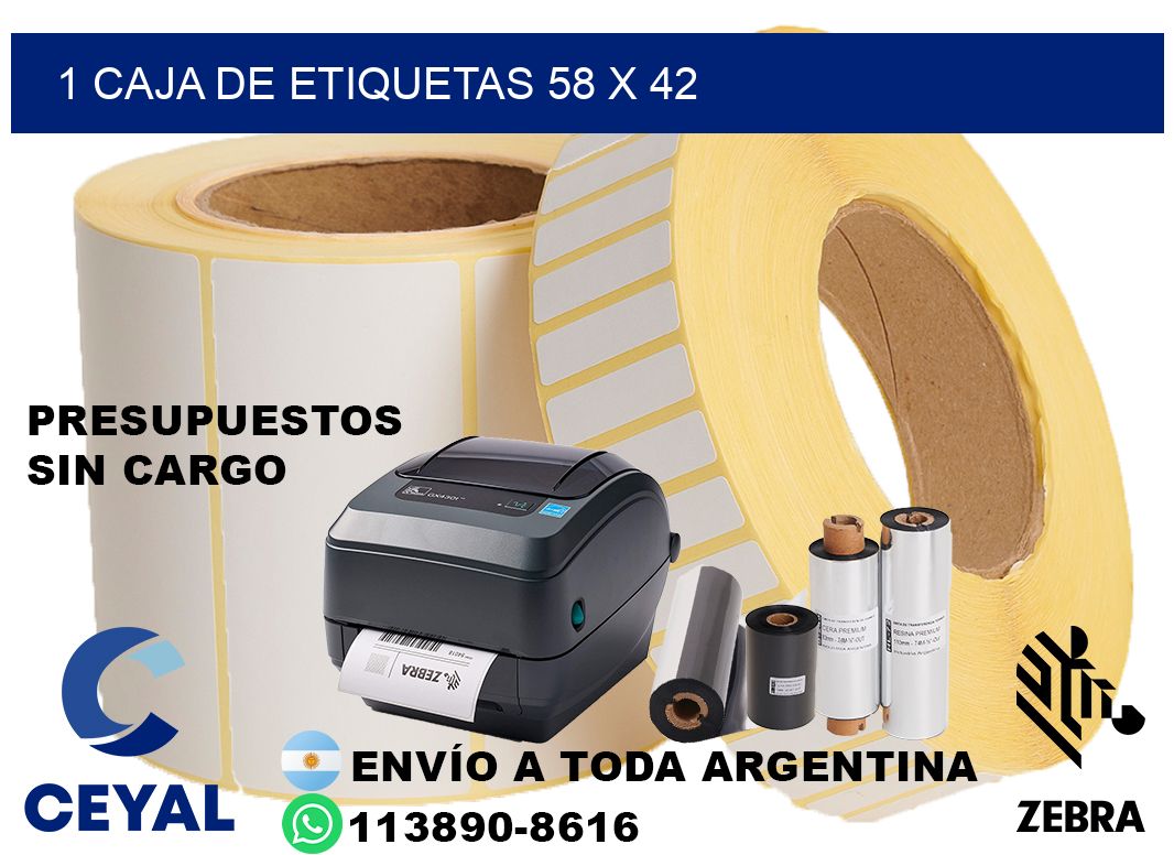 1 caja de etiquetas 58 x 42
