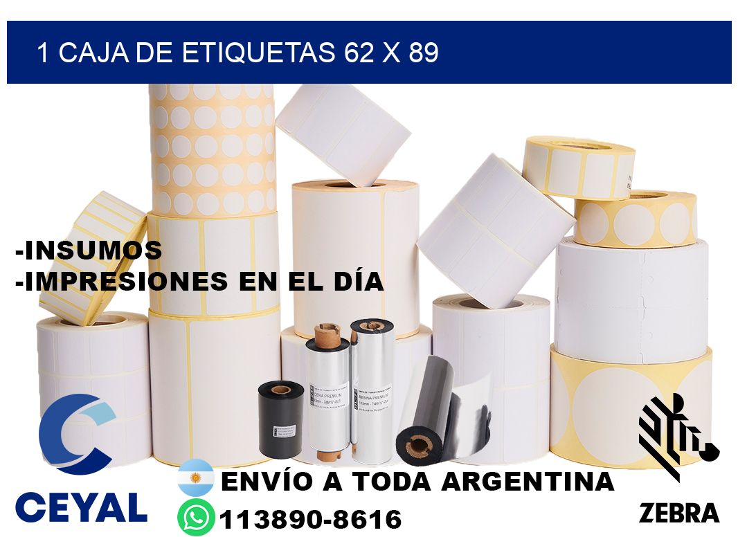 1 caja de etiquetas 62 x 89