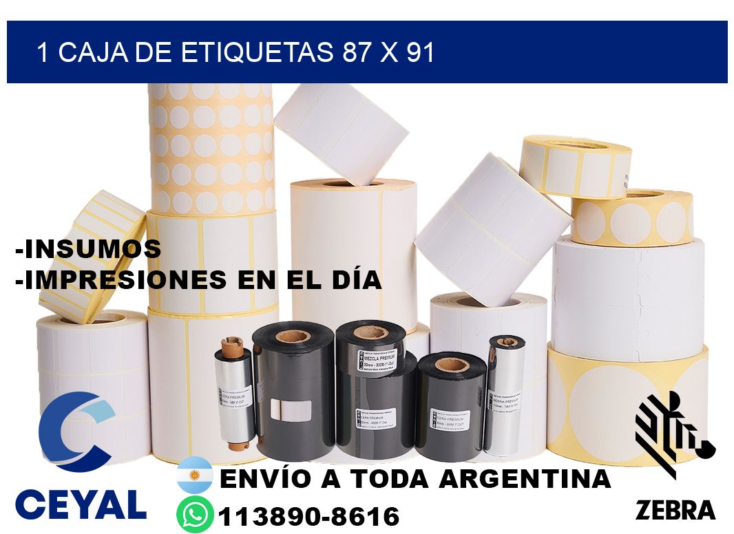 1 caja de etiquetas 87 x 91