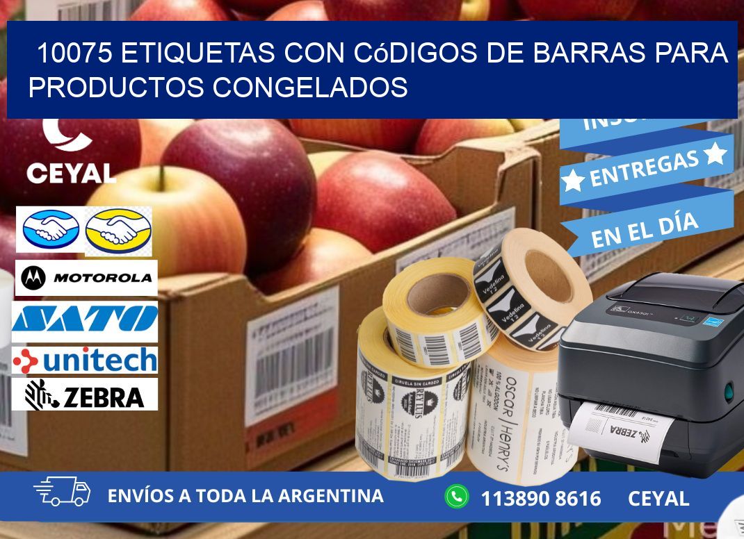 10075 Etiquetas con códigos de barras para productos congelados