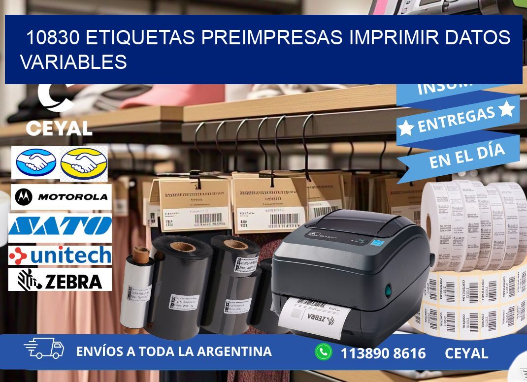 10830 Etiquetas preimpresas imprimir datos variables