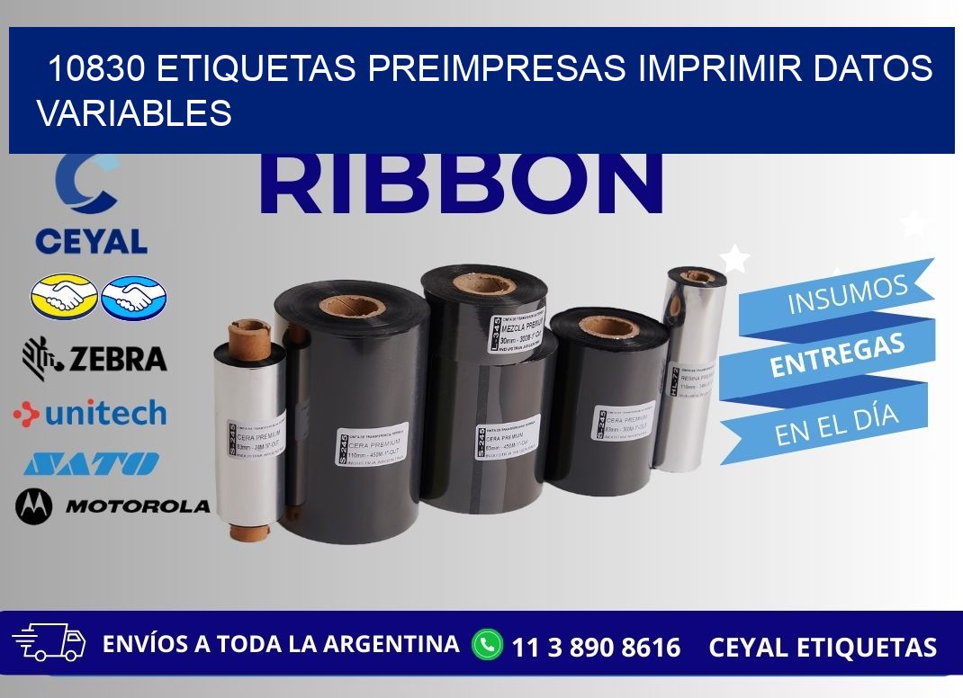 10830 Etiquetas preimpresas imprimir datos variables