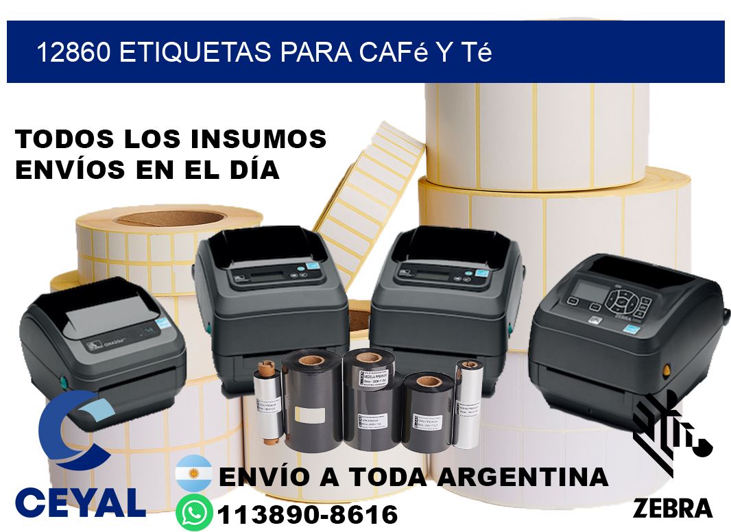 12860 Etiquetas para café y té