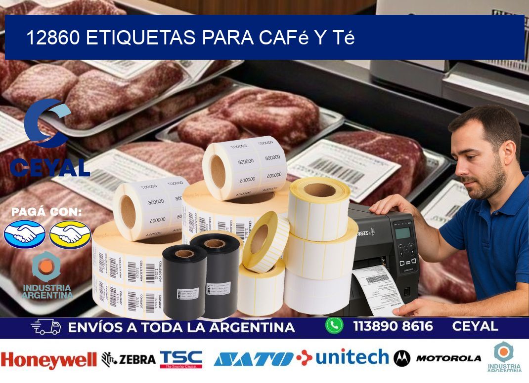 12860 Etiquetas para café y té