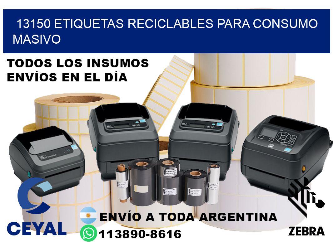13150 Etiquetas reciclables para consumo masivo
