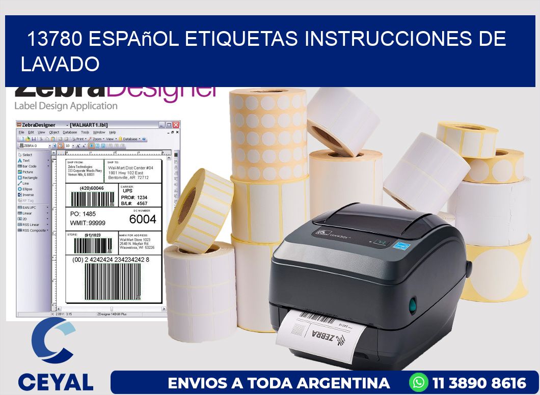 13780 español etiquetas instrucciones de lavado