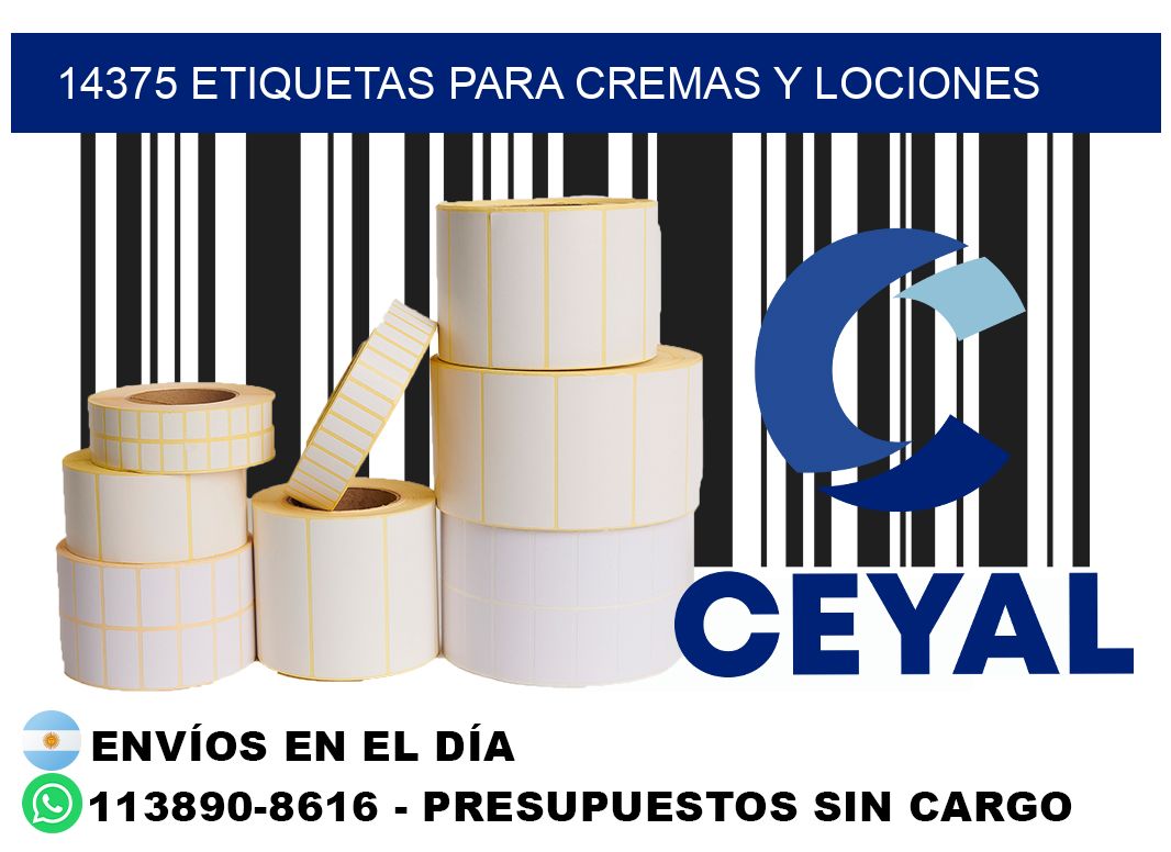 14375 Etiquetas para cremas y lociones