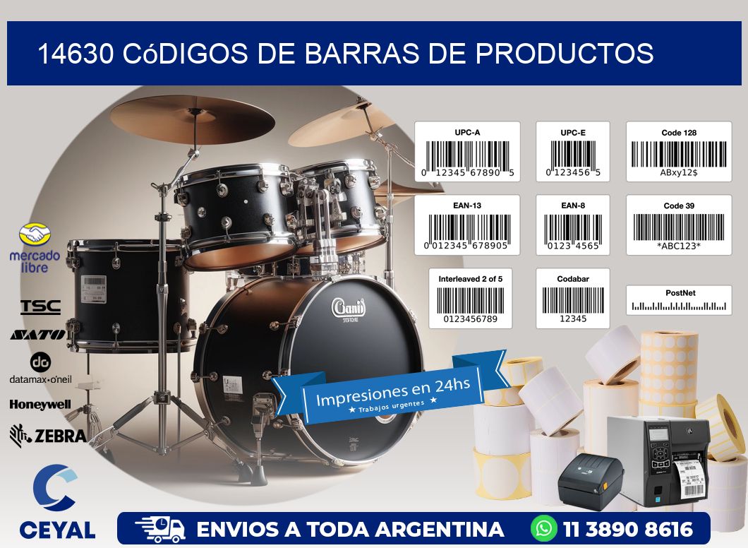 14630 Códigos de barras de productos