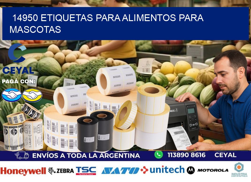 14950 Etiquetas para alimentos para mascotas