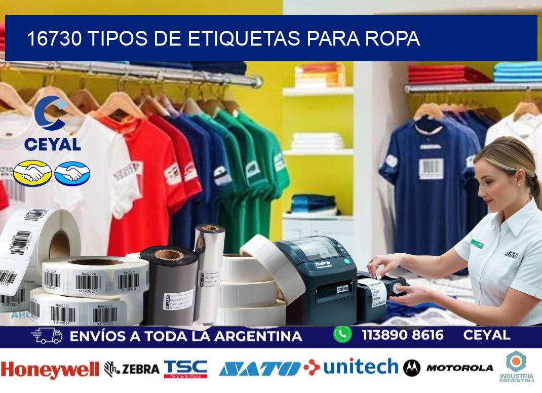 16730 tipos de etiquetas para ropa
