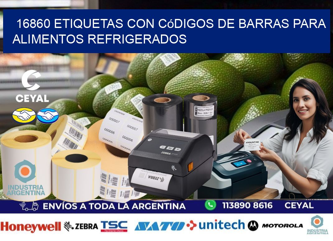 16860 Etiquetas con códigos de barras para alimentos refrigerados