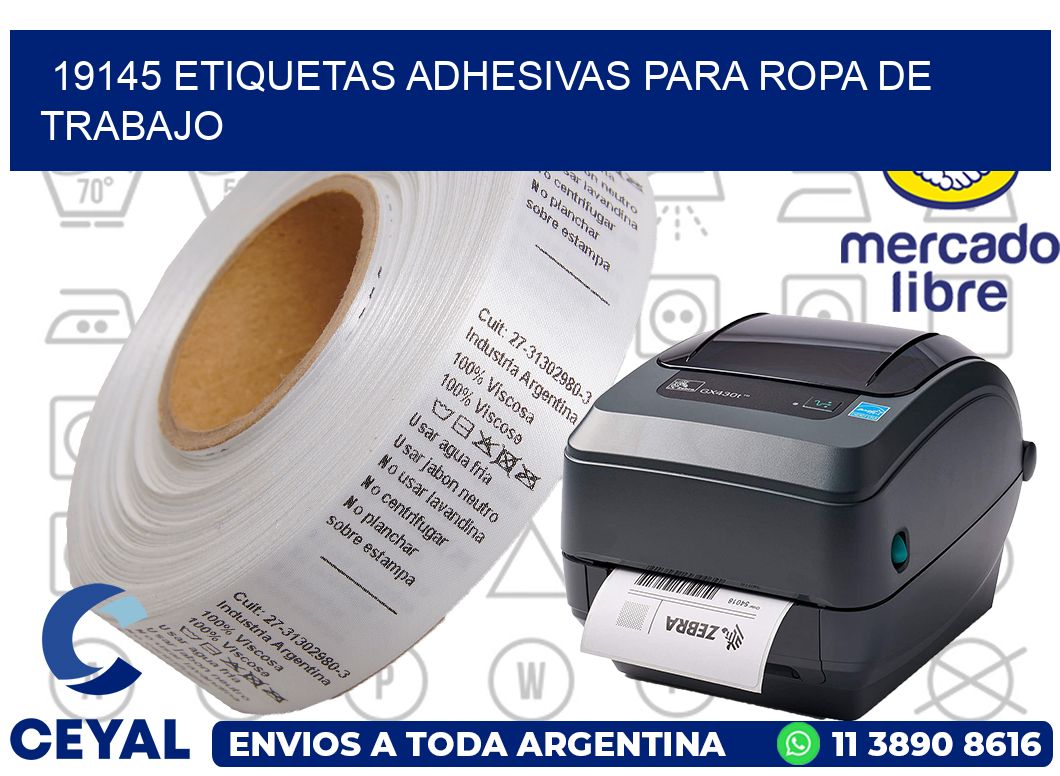 19145 Etiquetas adhesivas para ropa de trabajo