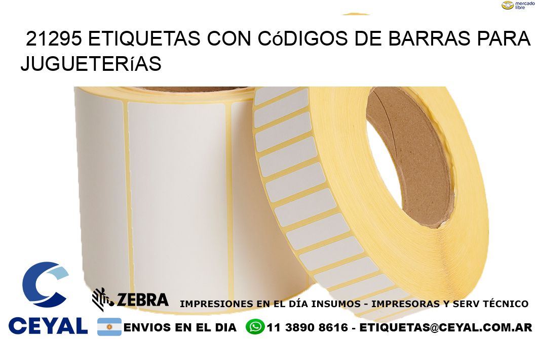 21295 etiquetas con códigos de barras para jugueterías