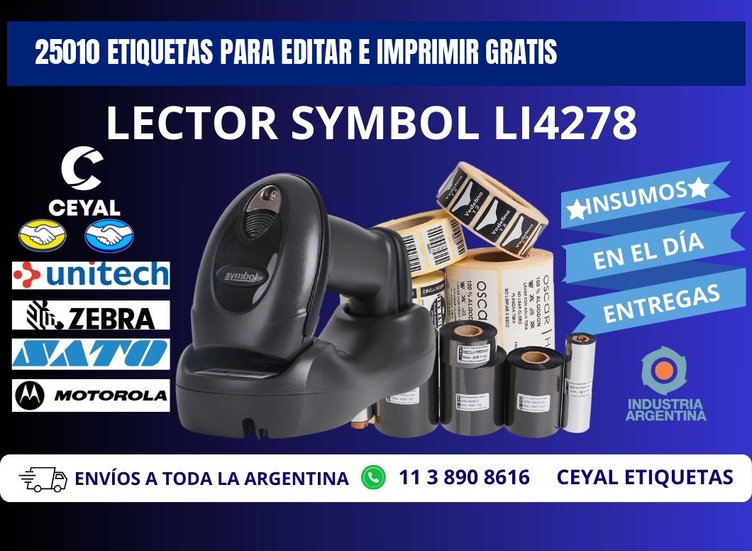 25010 Etiquetas para editar e imprimir gratis