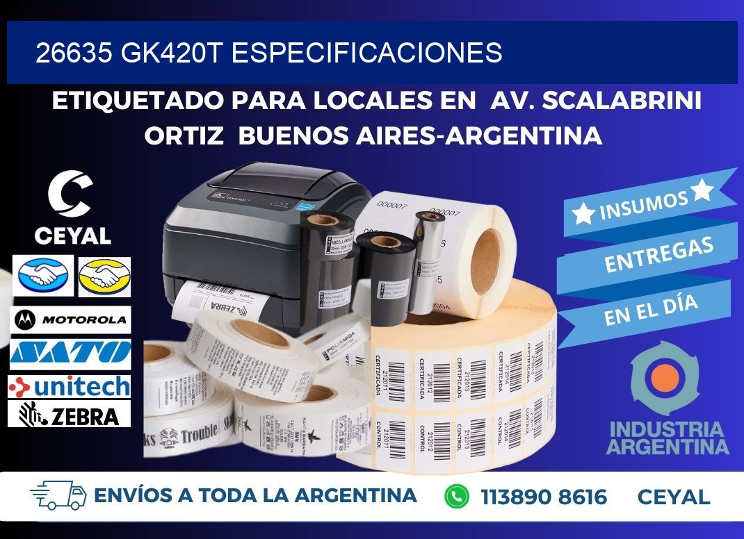 26635 GK420T especificaciones