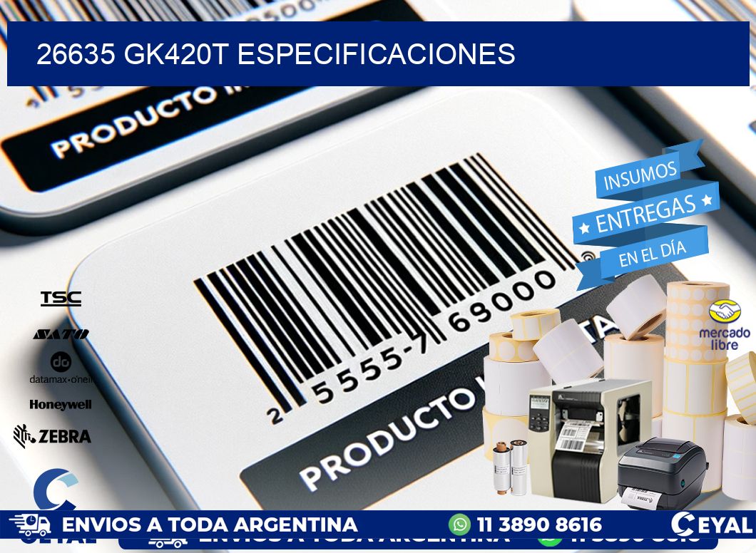 26635 GK420T especificaciones