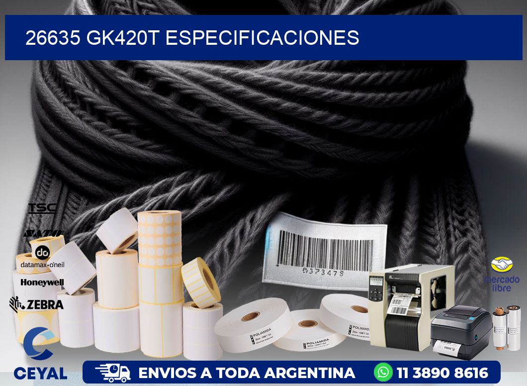 26635 GK420T especificaciones