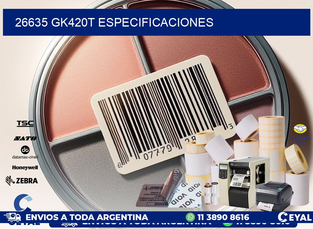 26635 GK420T especificaciones