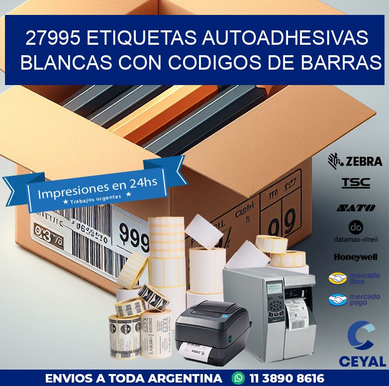 27995 etiquetas autoadhesivas blancas con codigos de barras