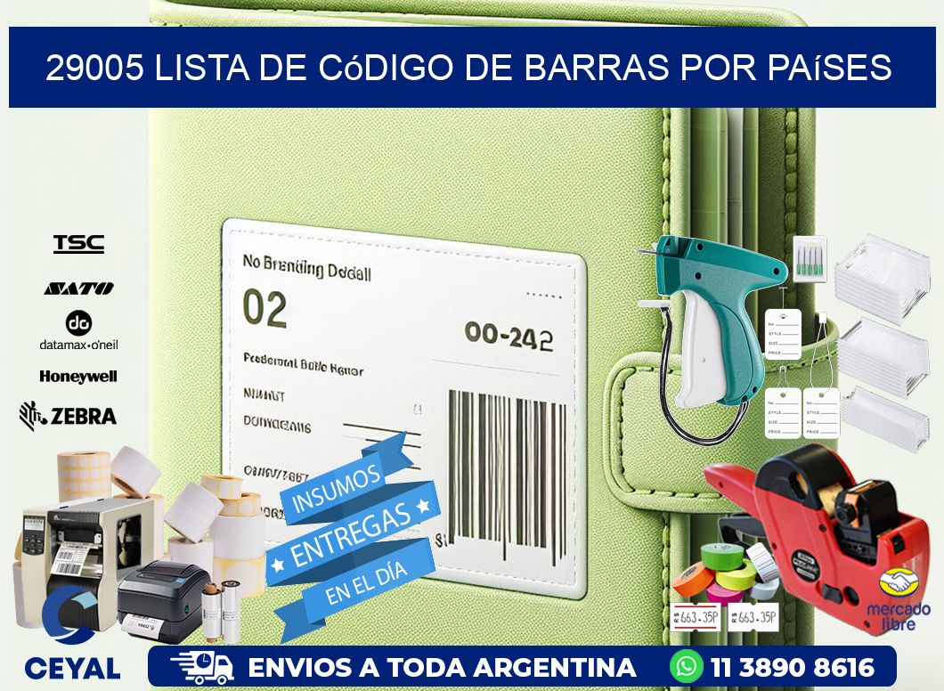 29005 Lista de código de barras por países